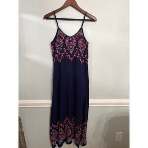Karen by Karen Kane Navy Embroidered Maxi Dress – Size M
